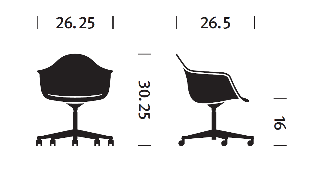 Herman Miller Eames Molded Plastic Task Armchair