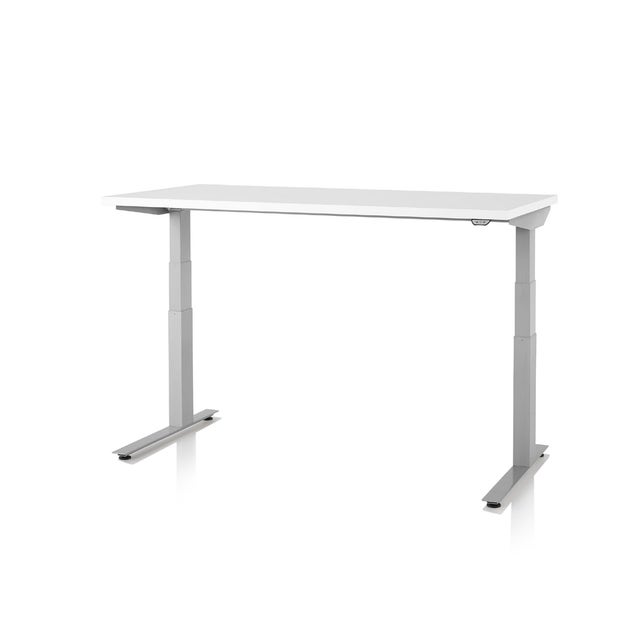 Herman Miller Nevi Sit-to-Stand Rectangular Table with C-Foot