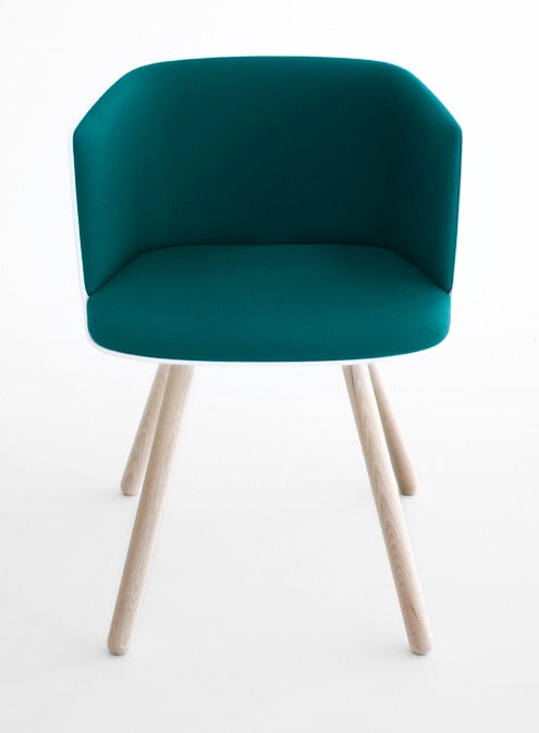 Lapalma Cut S180 Wood Base Armchair - Front Upholstered