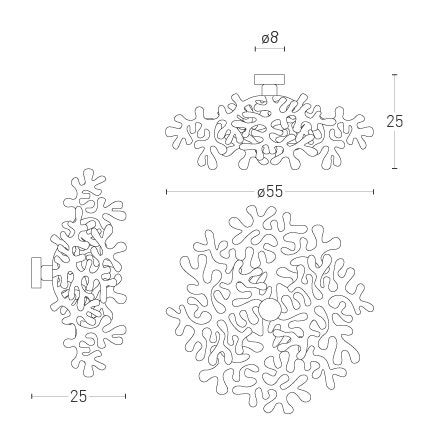Lumen Center Italia Leaves 21 Wall/Ceiling Lamp