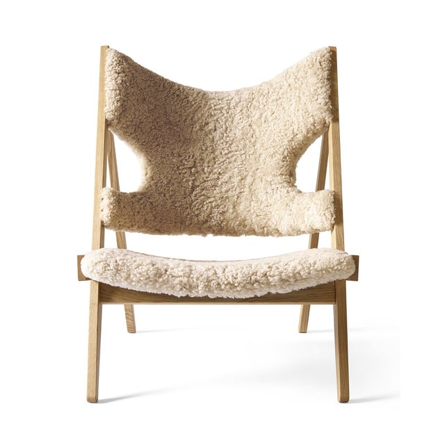 Audo Copenhagen Knitting Lounge Chair, Sheepskin