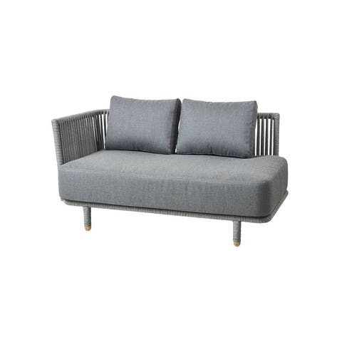 Cane-line Moments Outdoor 2-Seater Sofa, Right Module, Includes Cushion Set