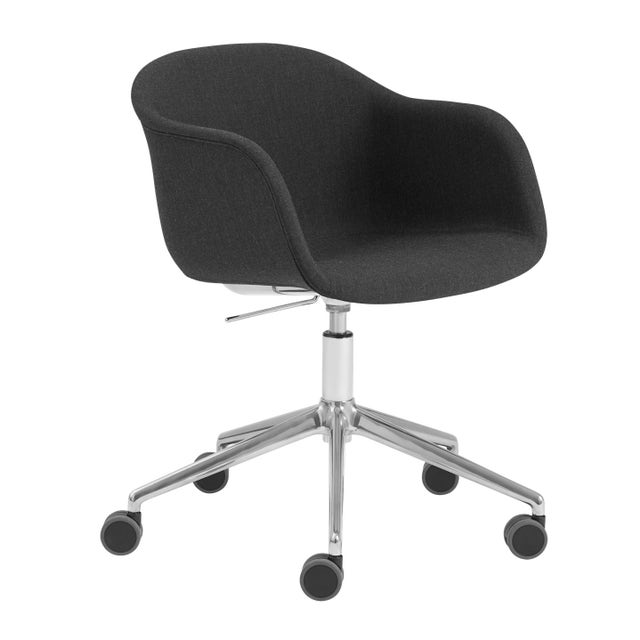 Muuto Fiber Armchair Swivel Base with Castors and Gas Lift