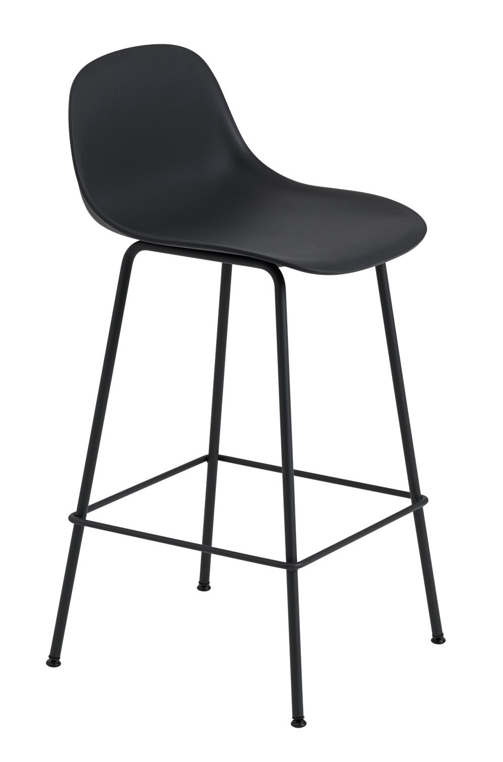 Muuto Fiber Tube Base Bar Stool with Backrest
