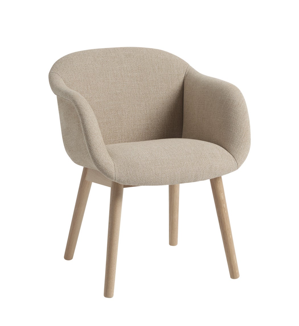 Muuto Fiber Soft Wood Base Armchair - Upholstered