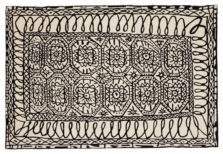 Nanimarquina Black on White Estambul Rug