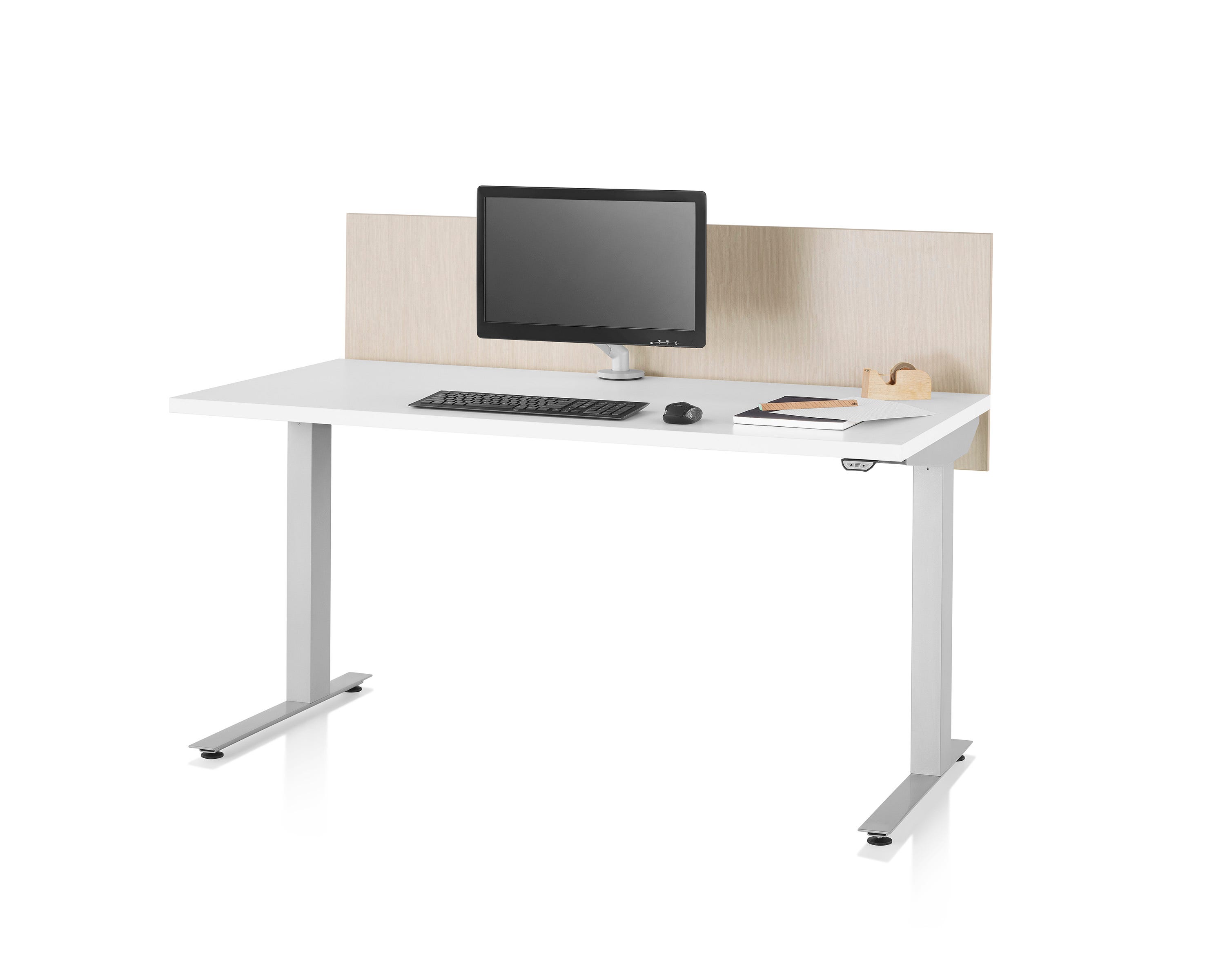 Herman Miller Nevi Sit-to-Stand Rectangular Table with C-Foot - Thumbnail 4