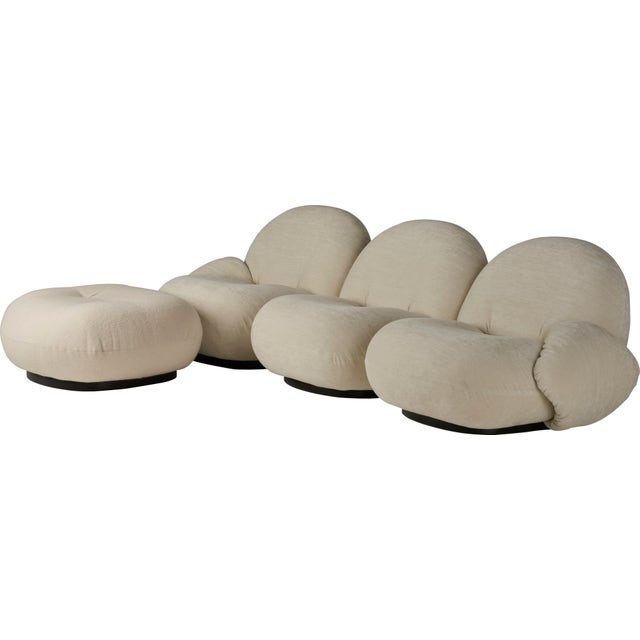 GUBI Pacha 3 Seater Sofa with Armrests & Ottoman - Fully Upholstered