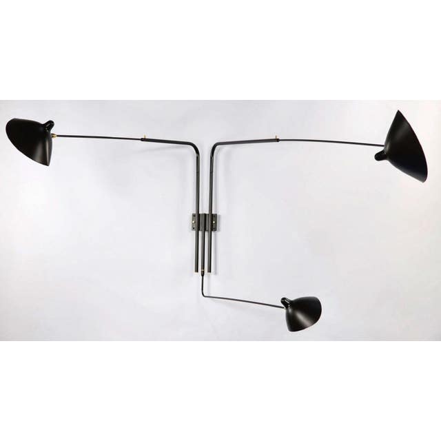 Serge Mouille Large Wall Lamp - 3 Rotating Straight Arms