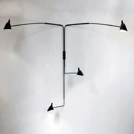 Serge Mouille Large Wall Lamp - 4 Rotating Straight Arms