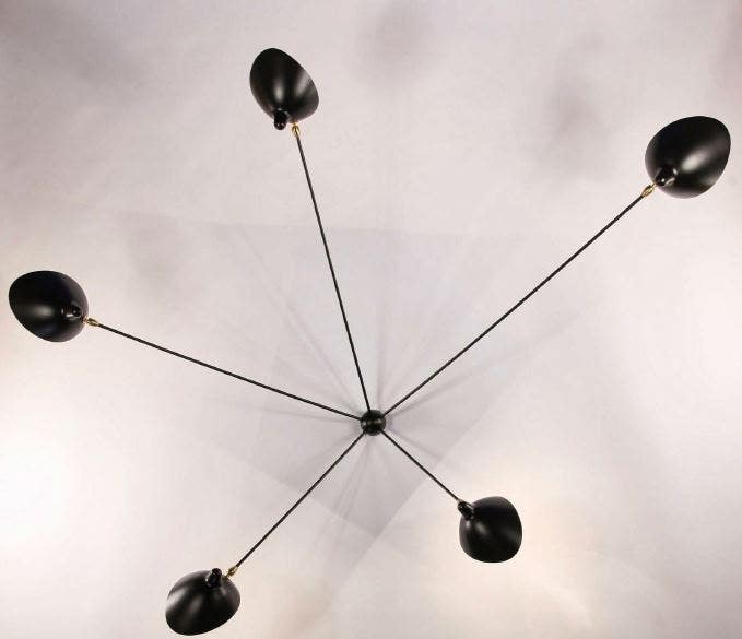 Serge Mouille Spider Ceiling Lamp - 5 Still Arms