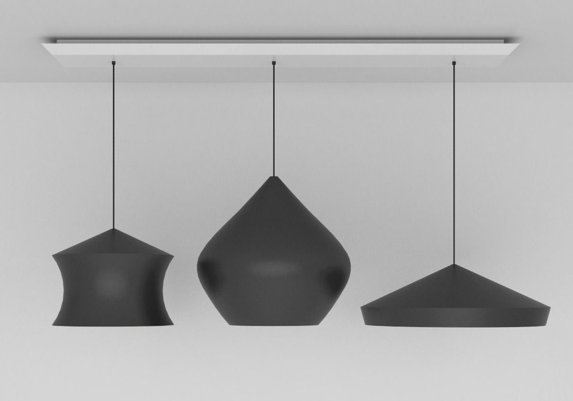 Tom Dixon Beat Black Trio Linear Pendant System