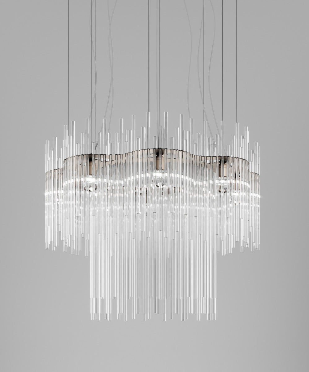 Vistosi Diadema Two-Tier Wave Suspension Lamp