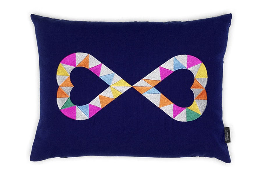 Vitra Embroidered Pillow - Double Heart 2