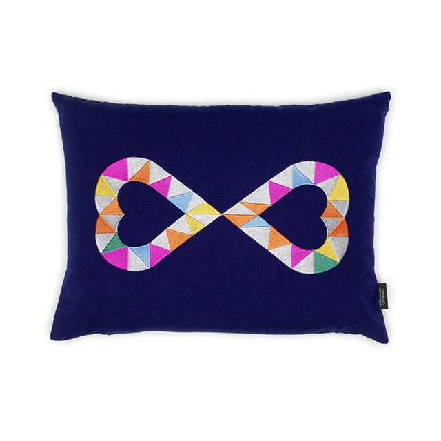 Vitra Embroidered Pillow - Double Heart 2