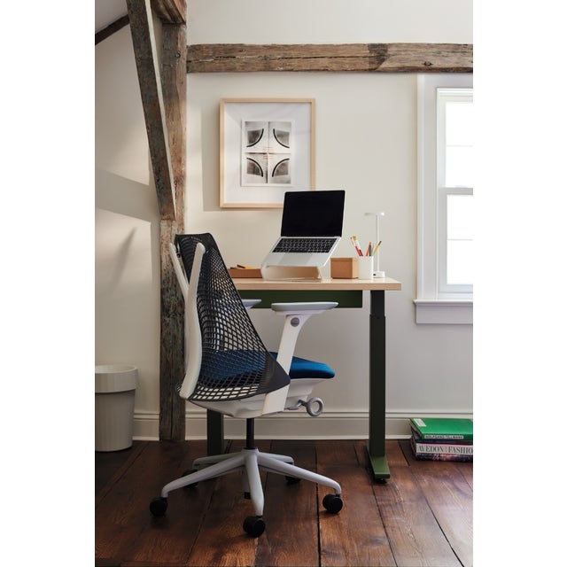 Herman Miller Motia® Sit-to-Stand Rectangular Table T-Foot, Dipped in Colour