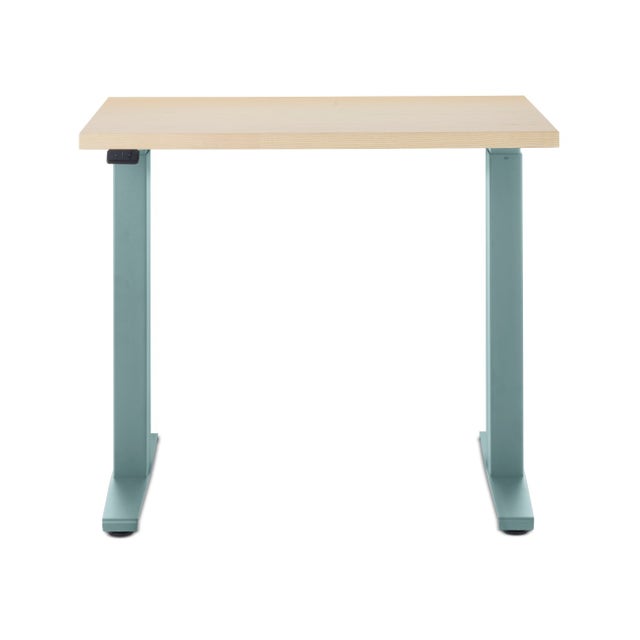 Herman Miller Motia® Sit-to-Stand Rectangular Table T-Foot, Dipped in Colour