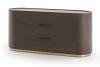 Burnt Oak (Borgogna) Structure,  Bronze Glossy Plinth and Brown (Moro) Hard Leather Handle