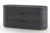 Dark Grey Ash (Antracite) Structure, Titanium Matt Plinth and Black Hard Leather Handle