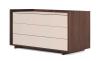 Walnut (Canaletto) Structure, Beige (Seta) Matt Laquered Top and Drawers