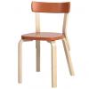 Natural Lacquered Legs, Orange Seat and Back
