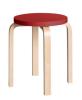 Natural Lacquered Legs, Red Lacquered Seat