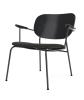 Black Oak Back, Upholstered Seat - Re-wool 0198 (Black)