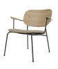 Natural Oak Back, Upholstered Seat - Audo Bouclé 02 (Beige)