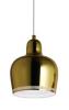 Brass shade, outside polished and clear varnished, inside white coated, white plastic cable