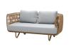 Natural Frame with Light Grey Cushions