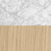 White Oiled Oak with honed Bianco Carrara Marble