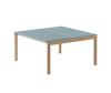1 Plain 1 Wavy - Light Blue/Oak
