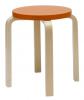 Natural Lacquered Legs, Orange Seat