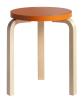 Natural Lacquered Legs, Orange Seat