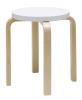 Natural Lacquered Legs, White Seat