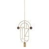 1 Gold Vertical Oval + 1 Curled Stem (Walnut Dots)
