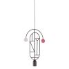 1 Graphite Vertical Oval + 1 Curled Stem (White & Pink Dots)