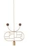 1 Gold Horizontal Oval + 1 Curled Stem (Walnut Dots)
