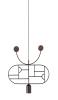 1 Graphite Horizontal Oval + 1 Curled Stem (Walnut Dots)