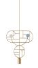 1 Gold Horizontal Oval + 1 Gold Circle + 1 Curled Stem (Blue & White Dots)