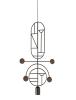 1 Graphite Vertical Oval + 1 Graphite Circle + 1 Stem + 1 Curled Stem (Walnut Dots)