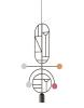 1 Graphite Vertical Oval + 1 Graphite Circle + 1 Stem + 1 Curled Stem (White, Pink & Orange Dots)