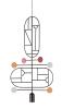 1 Graphite Vertical Oval + 1 Graphite Horizontal Oval + 3 Stem (White, Pink, Orange & Red Dots)