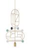 1 Gold Vertical Oval + 1 Gold Horizontal Oval + 3 Stem (Blue, White & Turquoise Dots)