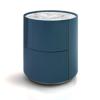 Mirto high gloss lacquered structure with matt Titanio plinth, Calacatta matt marble glass top