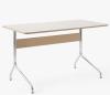 Mushroom Linoleum (4176) with Lacquered Oak & Chrome Base
